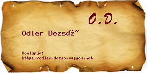 Odler Dezső névjegykártya