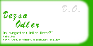 dezso odler business card